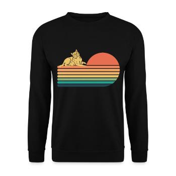 Bombay Cat Retro Vintage - Sweat-shirt Unisexe - noir - Devant - Alina (178cm) & Michal (187cm)