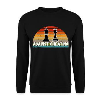 Schach Trend Chess Cheating Cheat Queens Gambit - Unisex Sweatshirt - black - Front - Alina (178cm) & Michal (187cm)