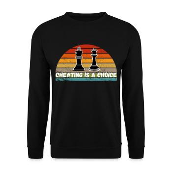 Schach Trend Chess Cheating Cheat Queens Gambit - Unisex Sweatshirt - black - Front - Alina (178cm) & Michal (187cm)