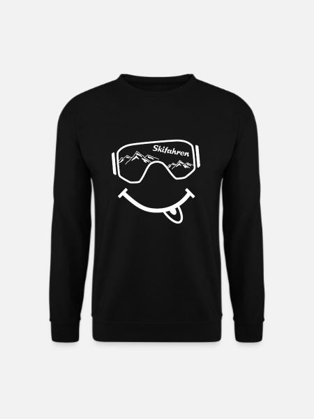 Skibrille Gesicht - Skifahren - Winterurlaub - Unisex Pullover - Schwarz