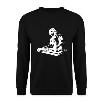 Dj mit Pult - Musik - Unisex Pullover - Schwarz - Vorne - Alina (178cm) & Michal (187cm)