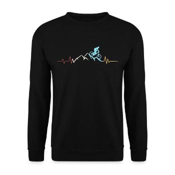 Battement de coeur rétro VTT - Sweat-shirt Unisexe - noir - Devant - Alina (178cm) & Michal (187cm)