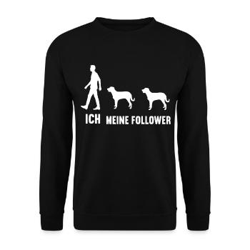 Ich meine Follower Broholmer Broholmerbesitzer - Unisex Pullover - Schwarz - Vorne - Alina (178cm) & Michal (187cm)