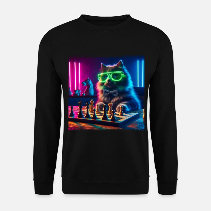 Chess Club Cat - Unisex Sweatshirt - black