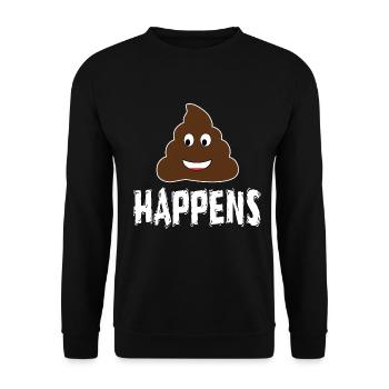 Shit Happens Cartoon - Unisex Sweatshirt - black - Front - Alina (178cm) & Michal (187cm)