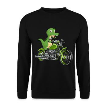 Crocodile Motorcycle Bike Alligator Biker - Unisex Sweatshirt - black - Front - Alina (178cm) & Michal (187cm)