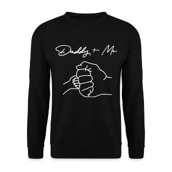 Daddy + Me - Vater - Sohn - Tochter Beste Freunde - Unisex Pullover - Schwarz - Vorne - Alina (178cm) & Michal (187cm)