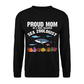 Fière Maman Océan Zooologiste Zooologie Mer - Sweat-shirt Unisexe - noir - Devant - Alina (178cm) & Michal (187cm)