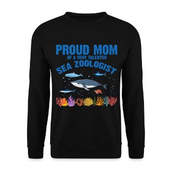 Fière Maman Océan Zooologiste Zooologie Mer - Sweat-shirt Unisexe - noir - Devant - Alina (178cm) & Michal (187cm)