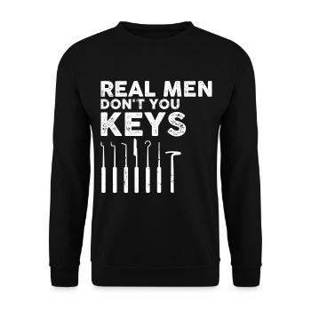 Hommes Schlosdienst Technicien de verrouillage Conception - Sweat-shirt Unisexe - noir - Devant - Alina (178cm) & Michal (187cm)