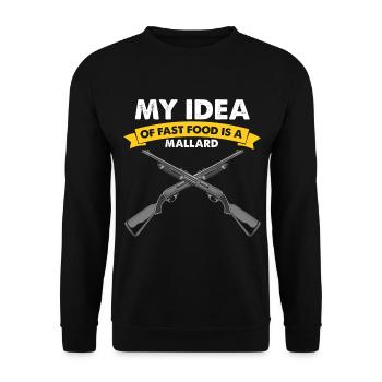Fast Food Duck Hunting Hunter Duck Hunting Hunt - Unisex Sweatshirt - black - Front - Alina (178cm) & Michal (187cm)