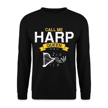 Harp Player Designs for Harp Player Designs - Unisex Sweatshirt - black - Front - Alina (178cm) & Michal (187cm)