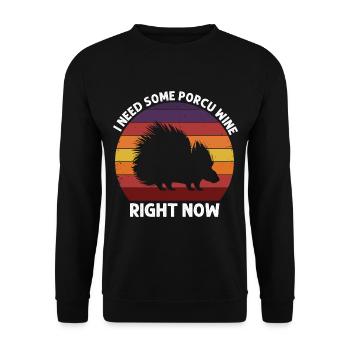 Stachelschweine Designs für Tierliebhaber Nagetier - Unisex Pullover - Schwarz - Vorne - Alina (178cm) & Michal (187cm)