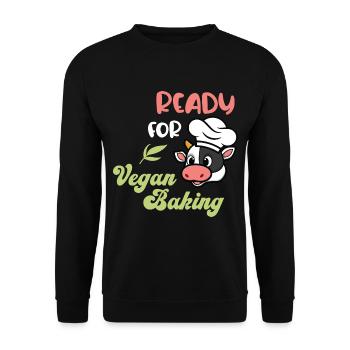 Ready for Vegan Baking - Unisex Pullover - Schwarz - Vorne - Alina (178cm) & Michal (187cm)