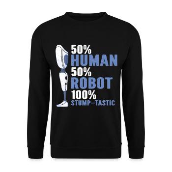Conception de jambe bionique pour prothèses de jambe - Sweat-shirt Unisexe - noir - Devant - Alina (178cm) & Michal (187cm)