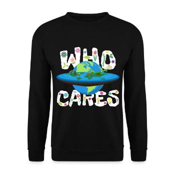 Planet Erde flach oder rund - Unisex Pullover - Schwarz - Vorne - Alina (178cm) & Michal (187cm)