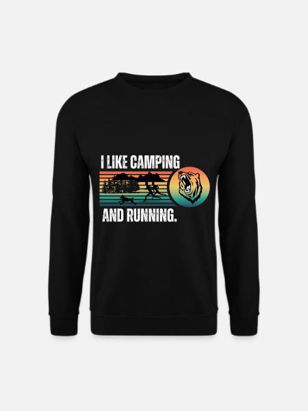 I like camping and running - Unisex Sweatshirt - black