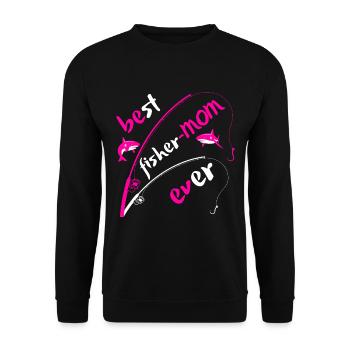 Beste Fischermutter aller Zeiten - Unisex Pullover - Schwarz - Vorne - Alina (178cm) & Michal (187cm)