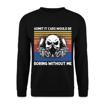 Car painter offer for coachbuilders - Unisex Sweatshirt - black - Front - Alina (178cm) & Michal (187cm)