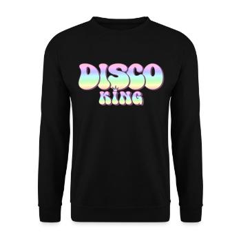 Discoking 70er Jahre Party groovy 70s Disco King - Unisex Sweatshirt - black - Front - Alina (178cm) & Michal (187cm)