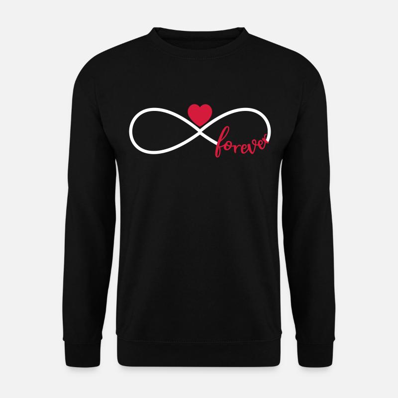 Unendlichkeitssymbol mit Herz für immer forever - Unisex Pullover - Schwarz