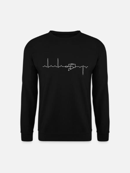 Heartbeat Inverter white - Unisex Pullover - Schwarz