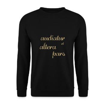 AUDIATUR ET ALTERA PARS - Listen to the other side - Unisex Pullover - Schwarz - Vorne - Alina (178cm) & Michal (187cm)