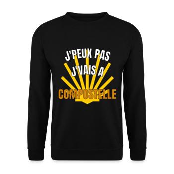 J’peux pas j’vais à compostelle - Sweat-shirt Unisexe - noir - Devant - Alina (178cm) & Michal (187cm)