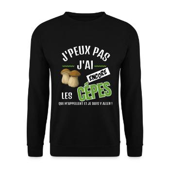 J’peux pas j’ai les cèpes qui m’attendent - Sweat-shirt Unisexe - noir - Devant - Alina (178cm) & Michal (187cm)