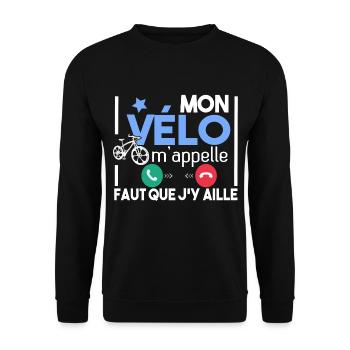 Vélo Cycliste Cyclisme VTT Humour Sport T-shirts - Sweat-shirt Unisexe - noir - Devant - Alina (178cm) & Michal (187cm)