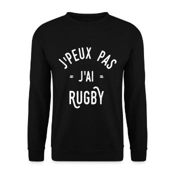 J'peux pas j'ai rugby - Sweat-shirt Unisexe - noir - Devant - Alina (178cm) & Michal (187cm)