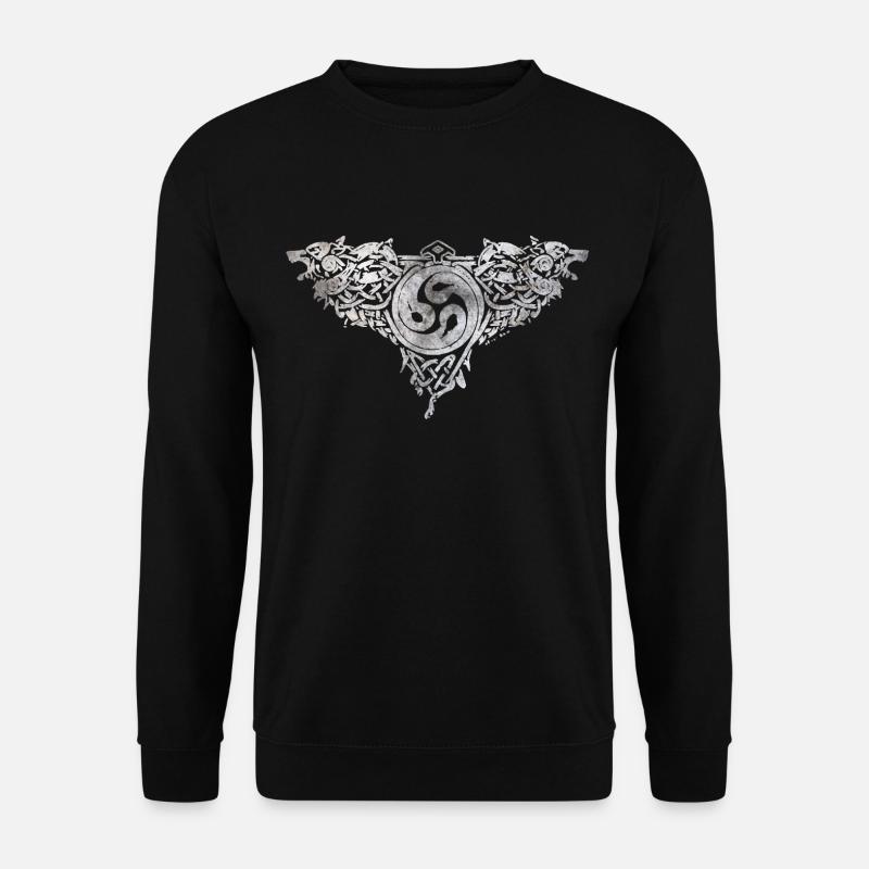 Odhins Wölfe - Geri und Freki - Unisex Pullover - Schwarz