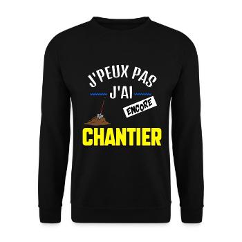 J’peux pas j’ai chantier - Sweat-shirt Unisexe - noir - Devant - Alina (178cm) & Michal (187cm)