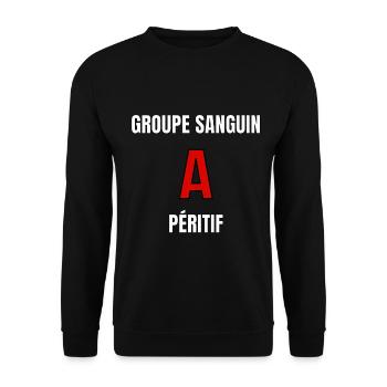 Groupe sanguin À péritif - Sweat-shirt Unisexe - noir - Devant - Alina (178cm) & Michal (187cm)