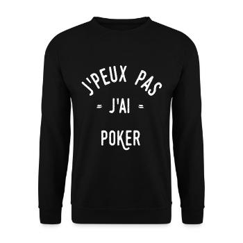J’peux pas j’ai poker - Sweat-shirt Unisexe - noir - Devant - Alina (178cm) & Michal (187cm)