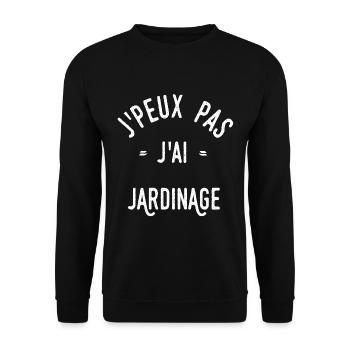 J’peux pas j’ai jardinage - Sweat-shirt Unisexe - noir - Devant - Alina (178cm) & Michal (187cm)
