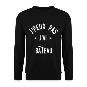 J’peux pas j’ai bateau - Sweat-shirt Unisexe - noir - Devant - Alina (178cm) & Michal (187cm)