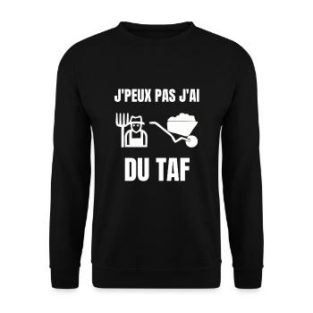 J’peux pas j’ai taf - Sweat-shirt Unisexe - noir - Devant - Alina (178cm) & Michal (187cm)