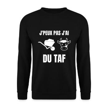 J’peux pas j’ai du Taf - Sweat-shirt Unisexe - noir - Devant - Alina (178cm) & Michal (187cm)