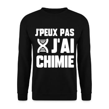J’peux pas j’ai chimie - Sweat-shirt Unisexe - noir - Devant - Alina (178cm) & Michal (187cm)