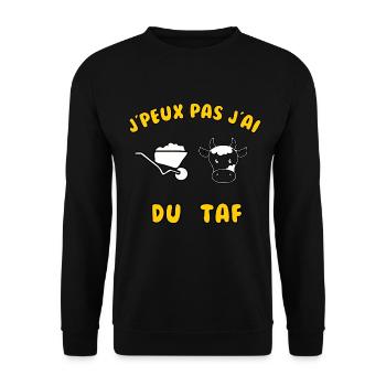 J’peux pas j’ai du taf - Sweat-shirt Unisexe - noir - Devant - Alina (178cm) & Michal (187cm)
