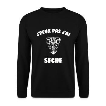 J’peux pas j’ai seche - Sweat-shirt Unisexe - noir - Devant - Alina (178cm) & Michal (187cm)