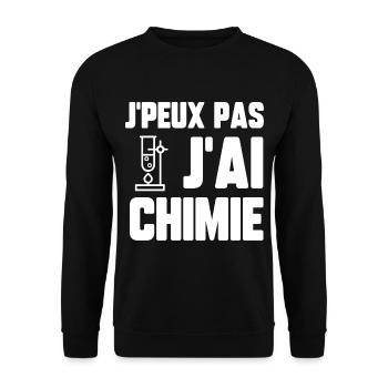 J’peux pas j’ai chimie - Sweat-shirt Unisexe - noir - Devant - Alina (178cm) & Michal (187cm)