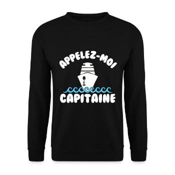 Appelez moi capitaine - Sweat-shirt Unisexe - noir - Devant - Alina (178cm) & Michal (187cm)