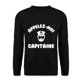Appelez moi capitaine - Sweat-shirt Unisexe - noir - Devant - Alina (178cm) & Michal (187cm)