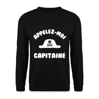 Appelez moi capitaine - Sweat-shirt Unisexe - noir - Devant - Alina (178cm) & Michal (187cm)