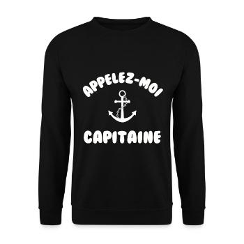 Appelez moi capitaine - Sweat-shirt Unisexe - noir - Devant - Alina (178cm) & Michal (187cm)