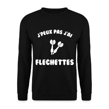 J’peux pas j’ai fléchette - Sweat-shirt Unisexe - noir - Devant - Alina (178cm) & Michal (187cm)