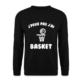 J’peux pas j’ai basket - Sweat-shirt Unisexe - noir - Devant - Alina (178cm) & Michal (187cm)