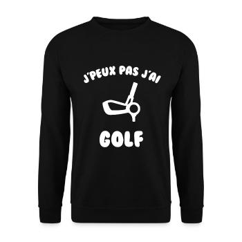 J’peux pas j’ai golf - Sweat-shirt Unisexe - noir - Devant - Alina (178cm) & Michal (187cm)
